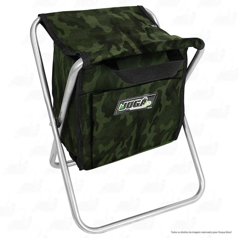 BANQUETA CADEIRA CAMPING PESCA C/ BOLSA TERMICA 13 LITROS JOGA CAMUFLADA