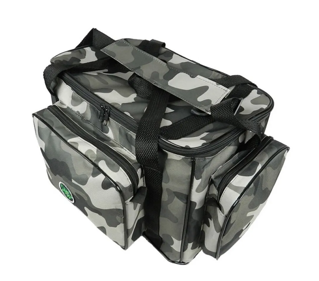 BOLSA DE PESCA CAMPING APETRECHO EBF COMBAT CAMUFLADA URBANO GRANDE - RESITENTE