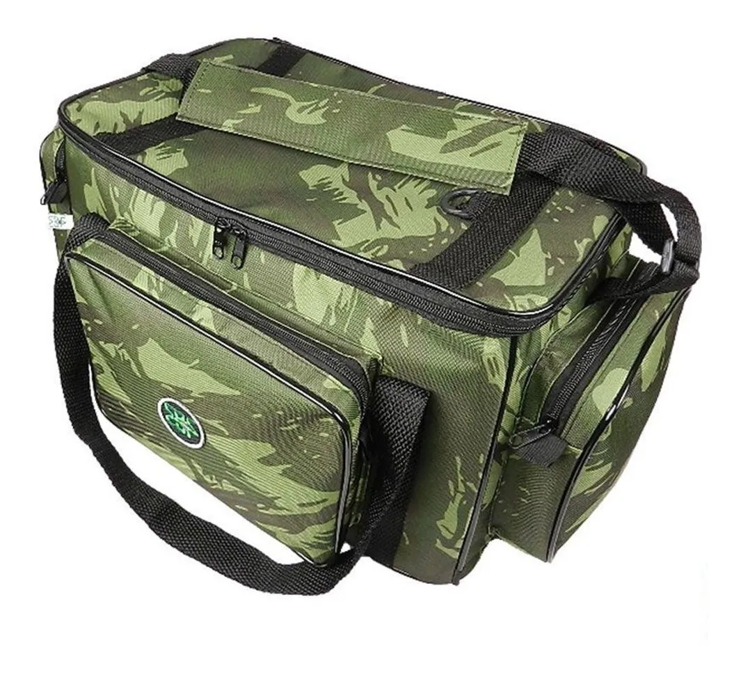 BOLSA DE PESCA CAMPING APETRECHO EBF COMBAT COR CAMUFLADA GRANDE - RESITENTE