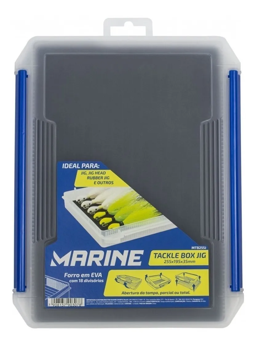 Estojo Para Isca Artificial Jigs Marine Sports MTB255J C/ 18 Divisórias em EVA