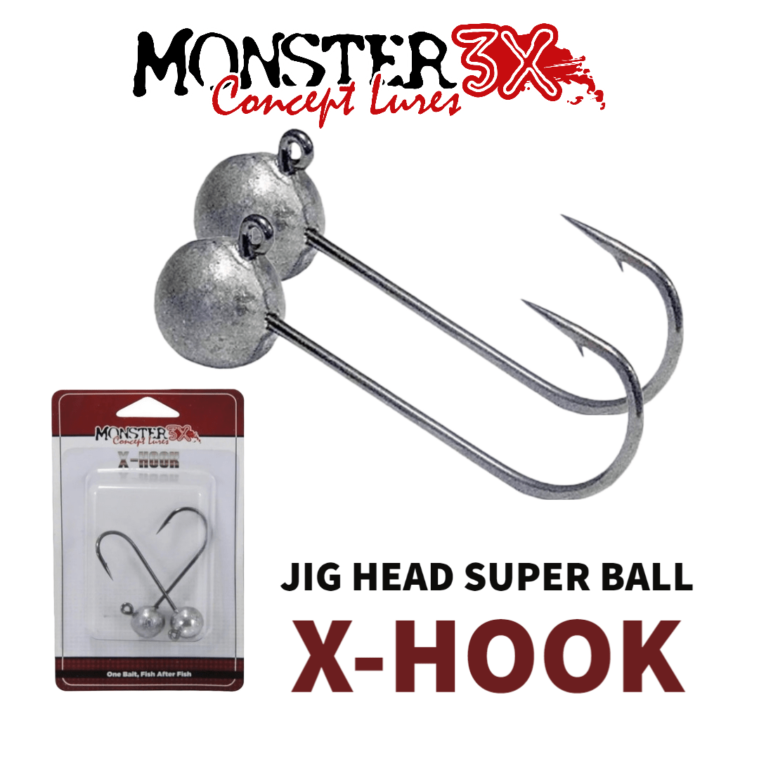 ANZOL JIG HEAD SUPER BALL X-HOOK 3/0 MONSTER 3X - ISCA SOFT - C/ 2UNIDADES