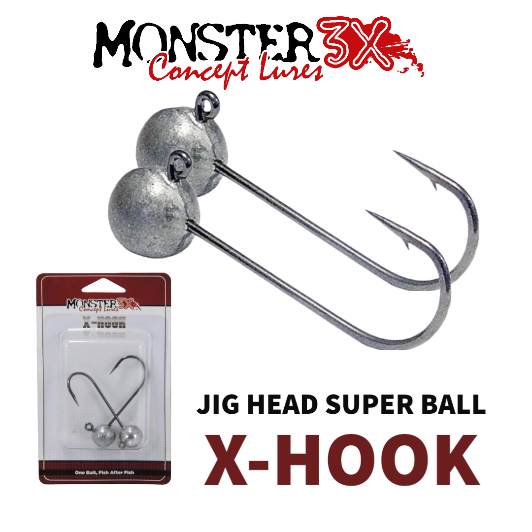 ANZOL JIG HEAD SUPER BALL  X-HOOK 5/0 MONSTER 3X  - ISCA SOFT - C/ 2 UNIDADES