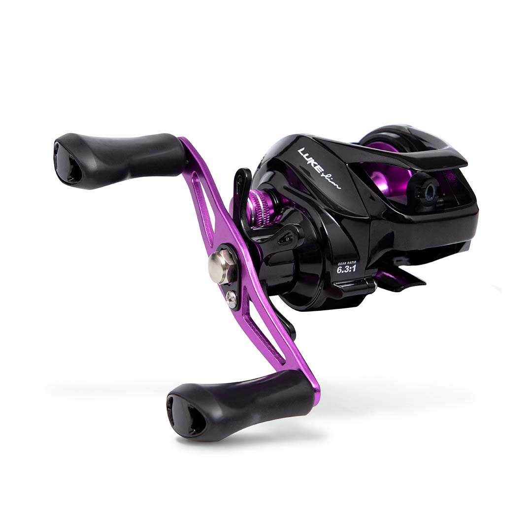 CARRETILHA DE PESCA MARURI LUKE SLIM PURPLE - 5 ROLAMENTOS - DRAG: 6KG