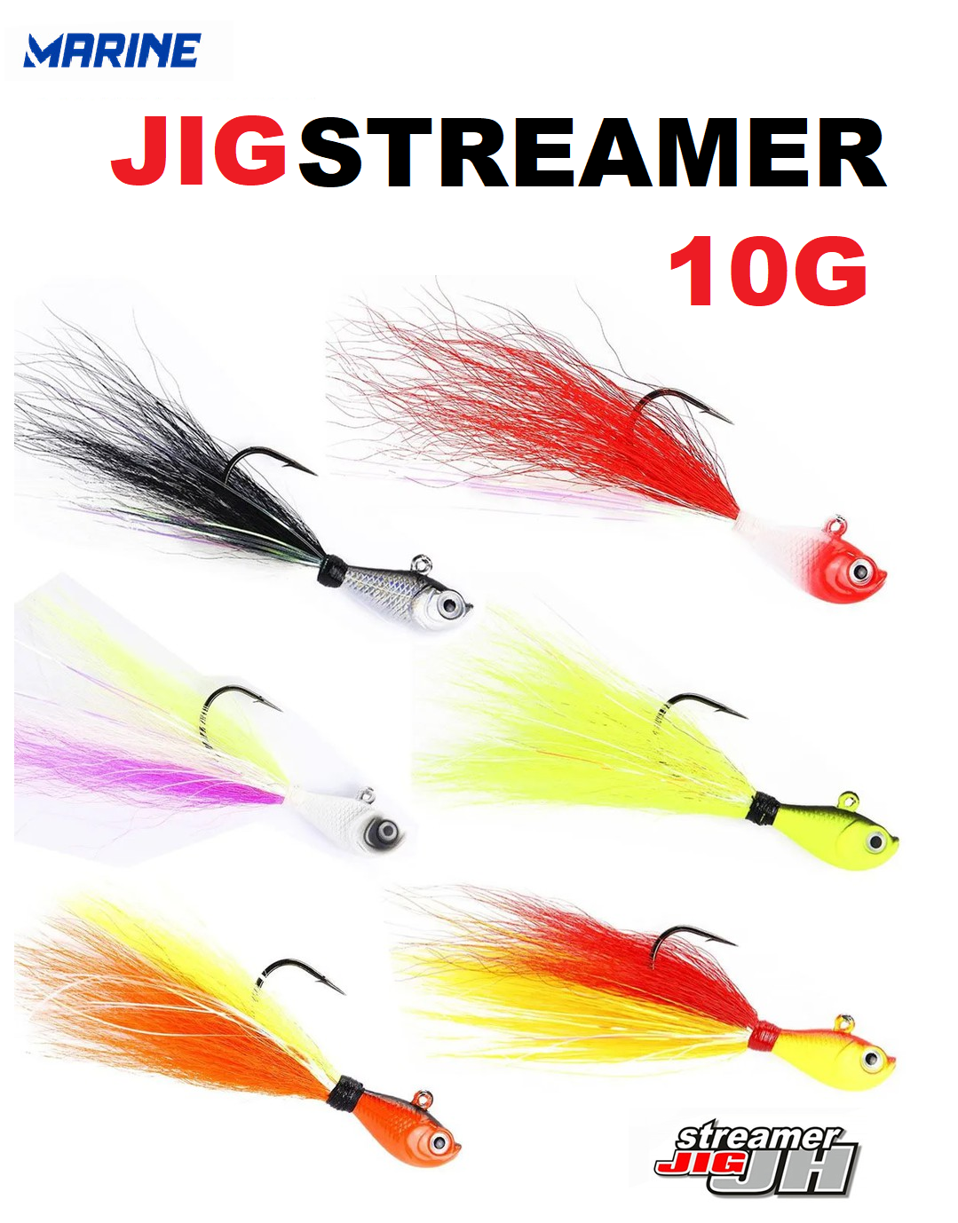 ISCA ARTIFICIAL DE FUNDO MARINE SPORTS STREAMER JIG 10GR - VARIAS CORES