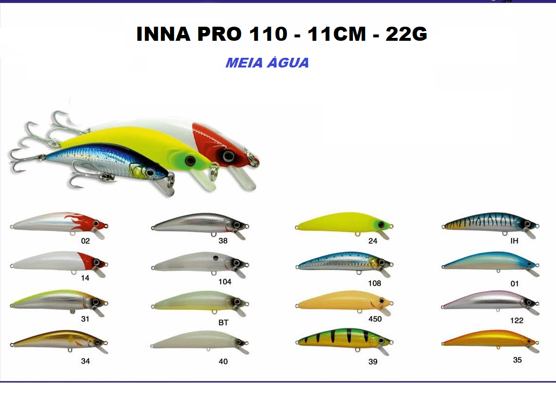 ISCA ARTIFICIAL MARINE SPORTS MEIA AGUA INNA 110 - 11CM - 22G - VARIAS CORES