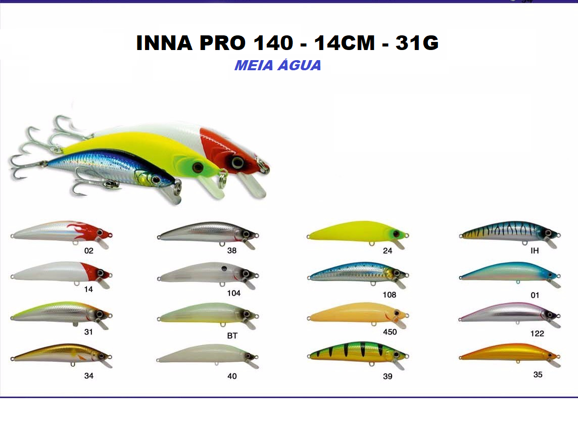 ISCA ARTIFICIAL MARINE SPORTS MEIA AGUA INNA 140 - 14CM - 31G - VARIAS CORES