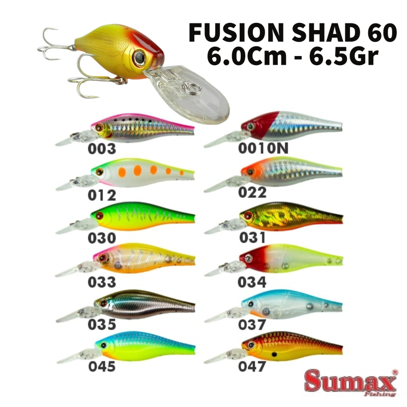 ISCA ARTIFICIAL MEIA AGUA SUMAX FUSION SHAD 60 - 6.0CM - 6.5GR