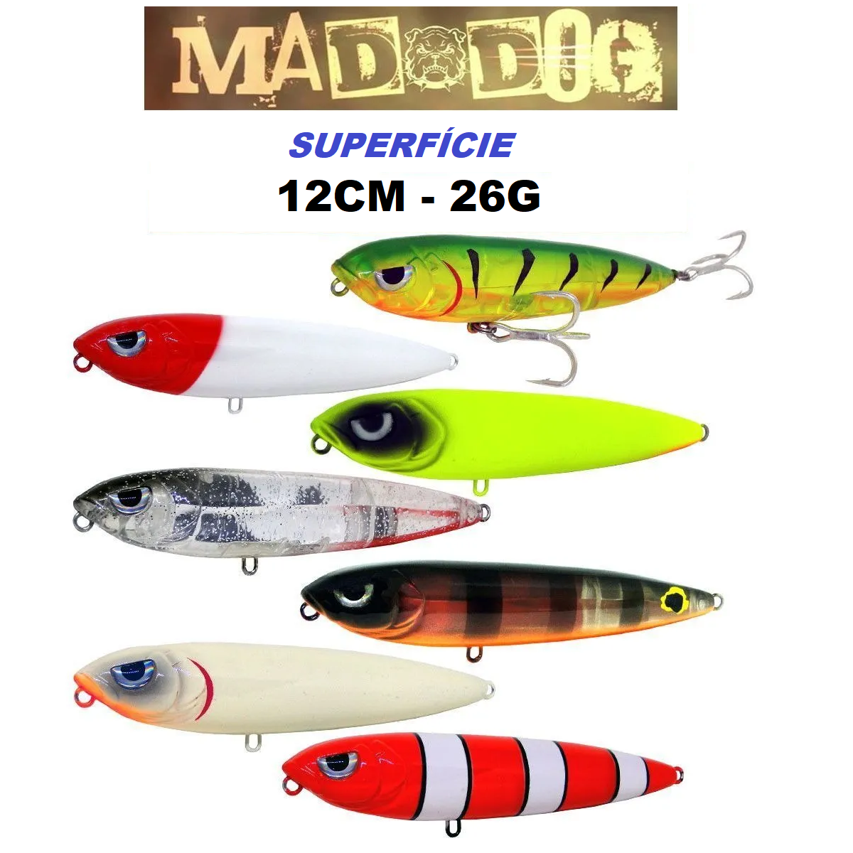 Isca Artificial Superficie Yara Mad Dog 12cm 26g  by Eduardo Monteiro - Varias Cores