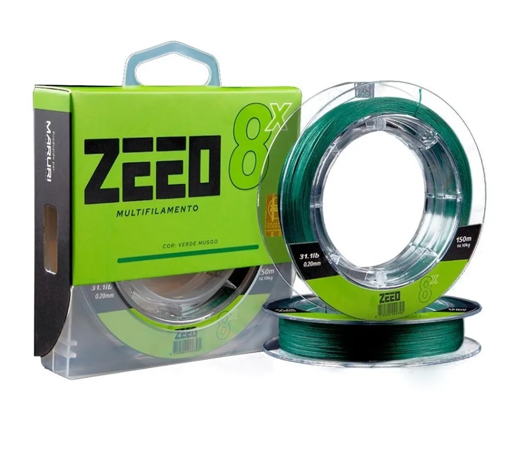 LINHA DE MULTIFILAMENTO MARURI ZEEO 8X 150M VERDE MUSGO 0,18MM 29,1LB