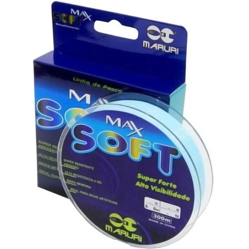 LINHA DE PESCA MONOFILAMENTO MARURI MAX SOFT 0.203 AZUL - 7,8LB - 300M