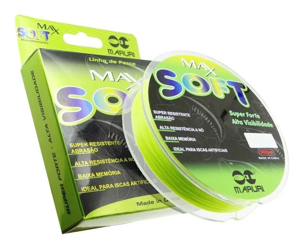 LINHA DE PESCA MONOFILAMENTO MARURI MAX SOFT 0.331 VERDE - 15LB - 300M