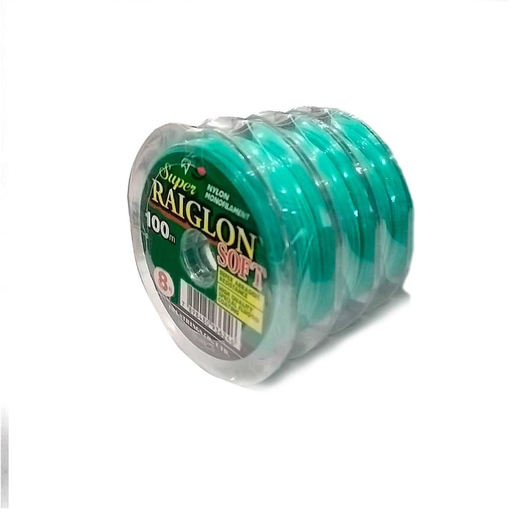 LINHA DE PESCA MONOFILAMENTO SUPER RAIGLON SOFT - 100m - 0.310mm - 16,5LB