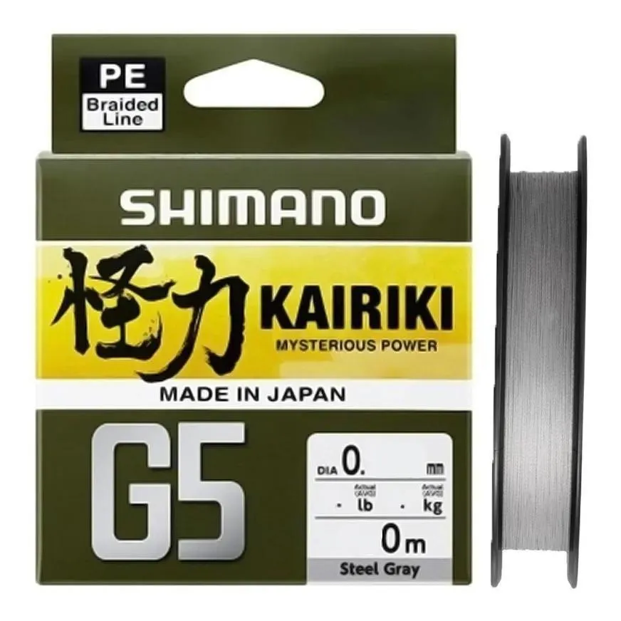 LINHA DE PESCA MULTIFILAMENTO SHIMANO KAIRIKI G5 LDM51UE 28,4LB (0.230MM) X 150M CINZA