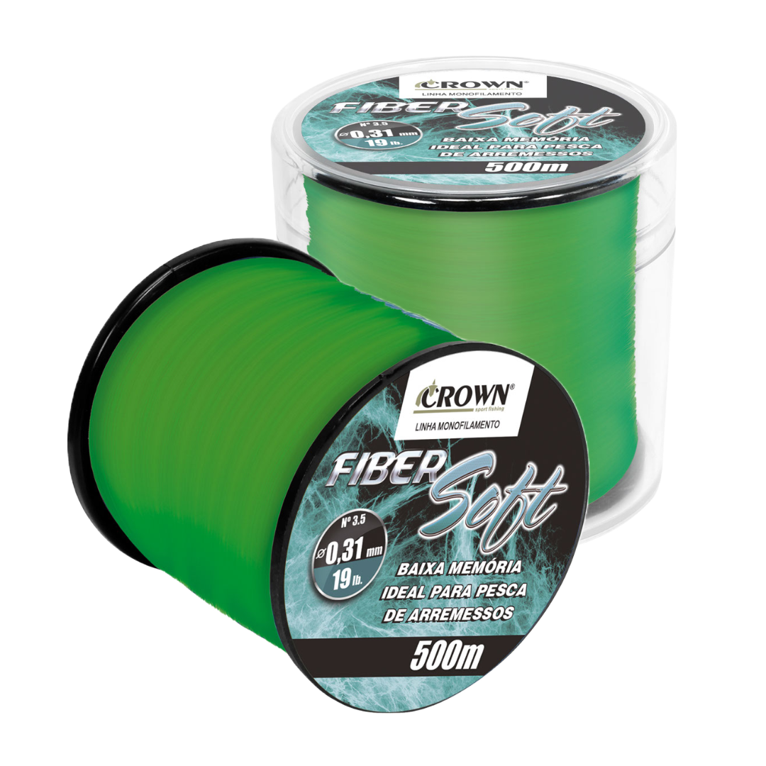 LINHA MONOFILAMENTO FIBER SOFT GREEN 0,33MM 22LB 500 METROS