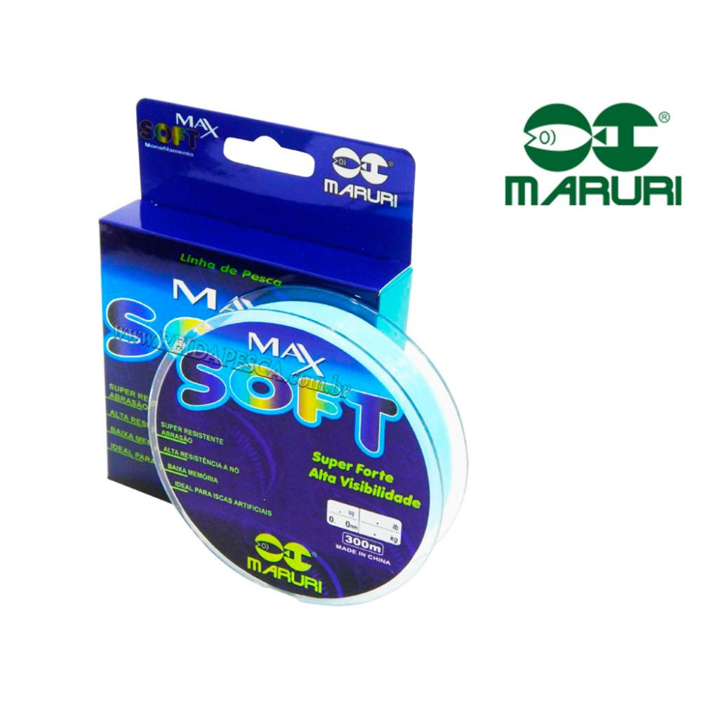 LINHA MONOFILAMENTO MARURI - MAX SOFT 0.370 - AZUL- 300m - 24LB