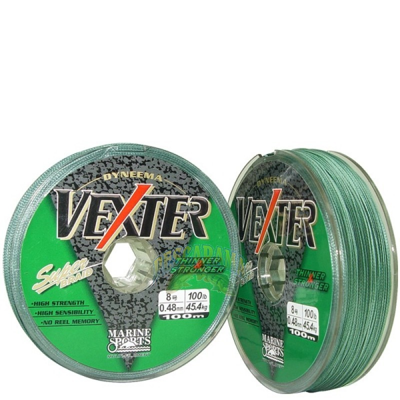 LINHA MULTIFILAMENTO VEXTER 100m GREEN(VERDE) 0,40mm 60lbs