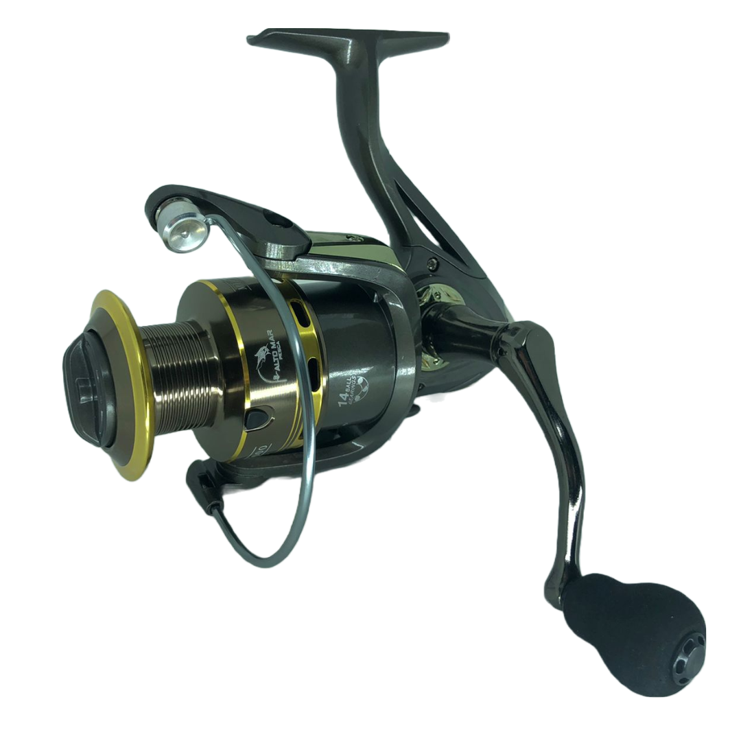 Molinete De Pesca Alto Mar MHB 4000 - 14 Rolamentos - 5.2:1 - Drag: 20kg - Carretel Aluminio