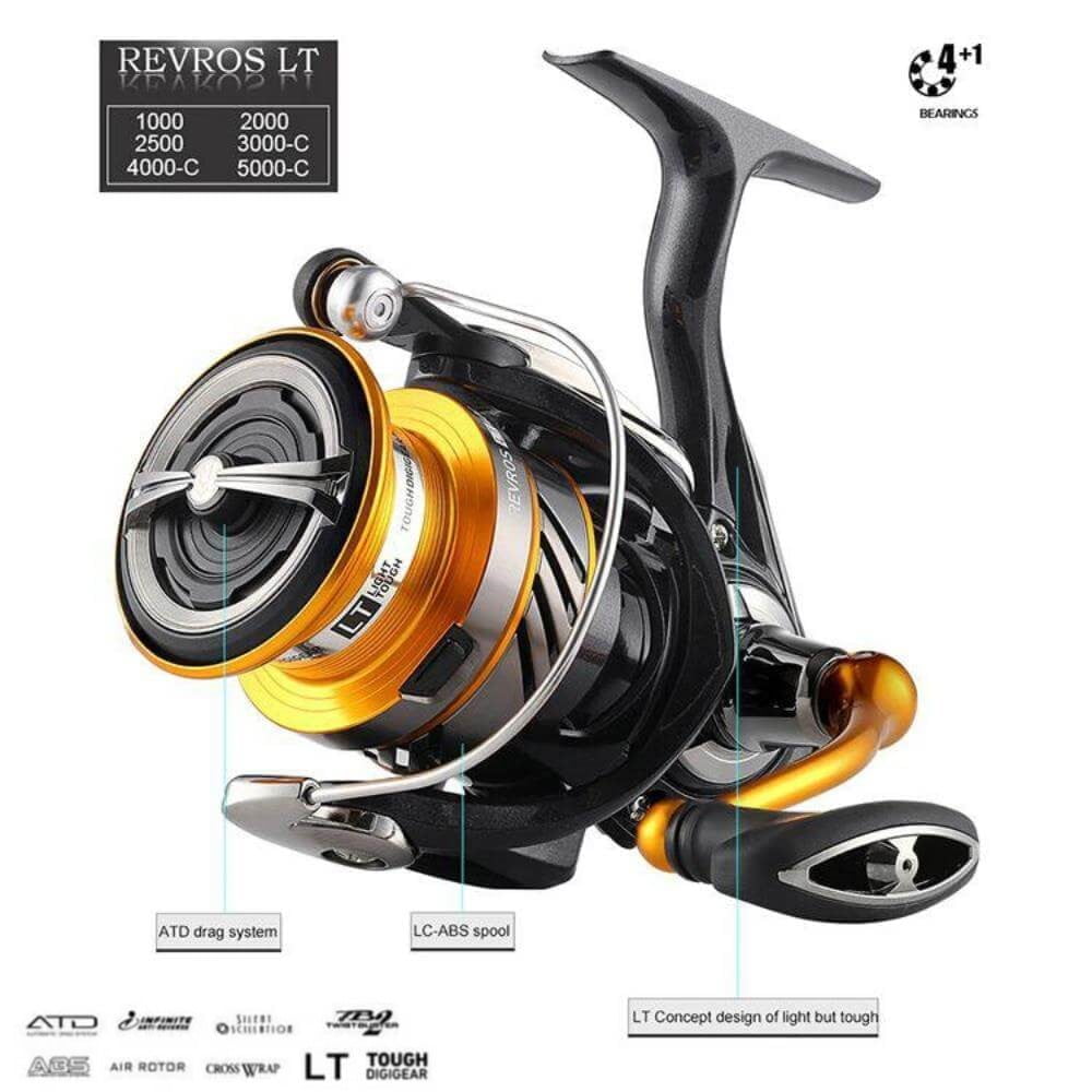 Molinete De Pesca Daiwa Revros LT 2500D XH - 4 ROLAMENTOS - Drag