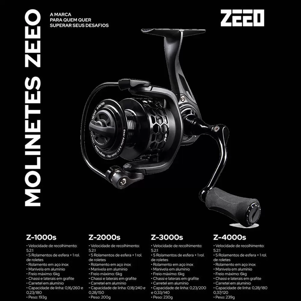 Molinete De Pesca Maruri Zeeo Z 4000s - 6 Rolamentos 5.2:1 Drag