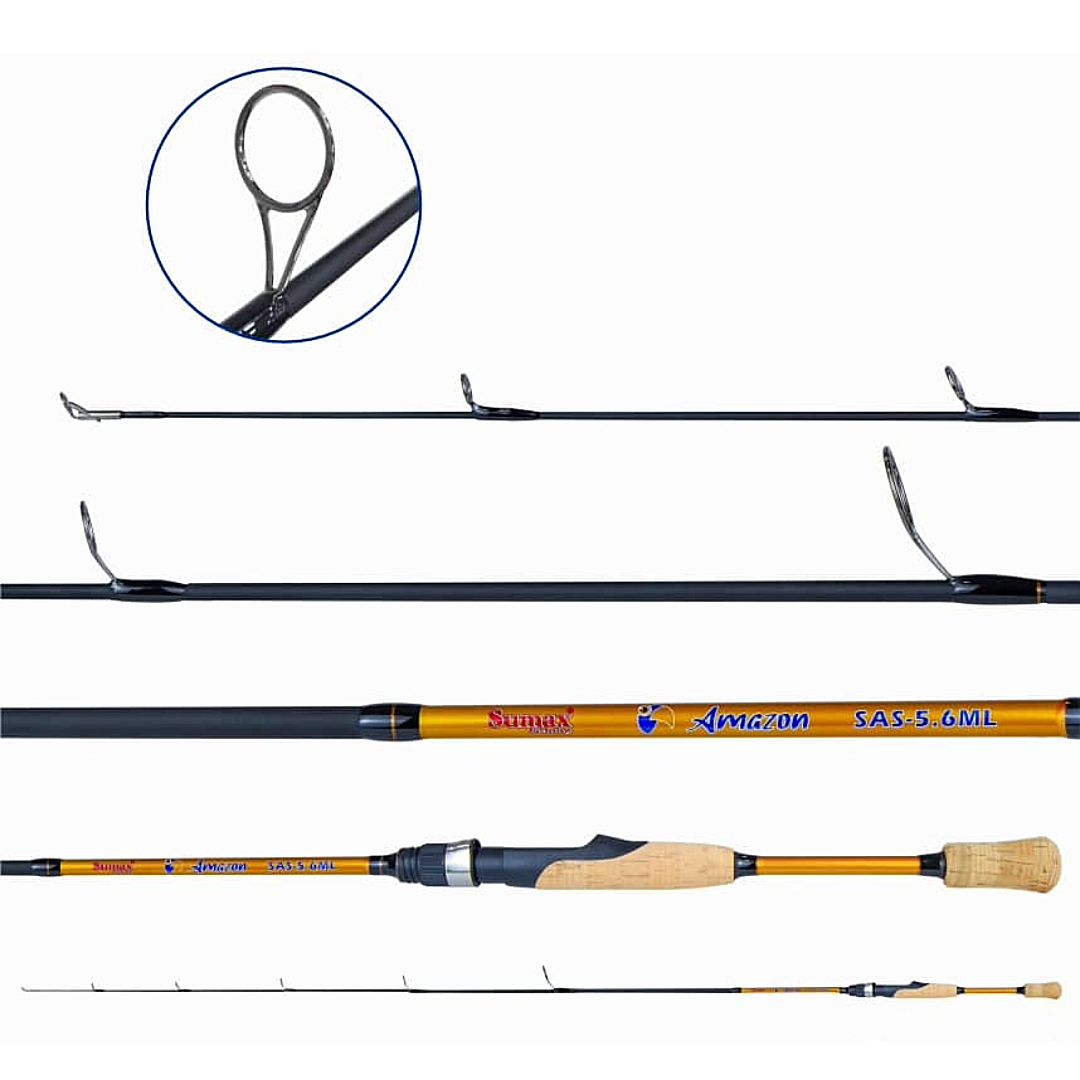 VARA PARA MOLINETE SUMAX AMAZON SPIN SAS-6.0M 6'0"(1.83M) - 8-17LB - INTEIRA