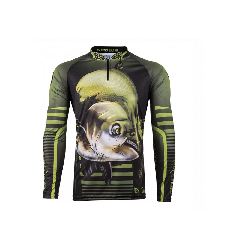 CAMISETA DE PESCA KING BRASIL PROTEÇÃO UV-A e UV-B  50+ COR:KFF81 - SECAGEM RAPIDA