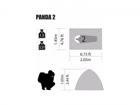 BARRACA PARA CAMPING PESCA PANDA 2 PESSOAS NAUTIKA