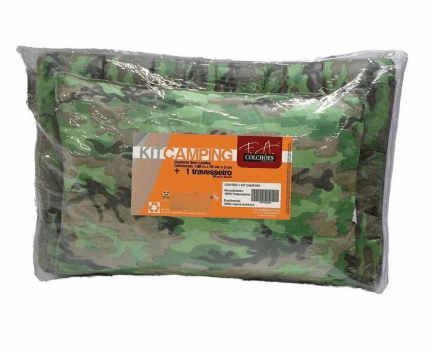 KIT PARA ACAMPAMENTO CAMPING CAMUFLADO COLCHONETE C/ TRAVESSEIRO