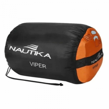 SACO DE DORMIR CAMPING VIPER 5º A 12º PRETO E LARANJA C/ SACO