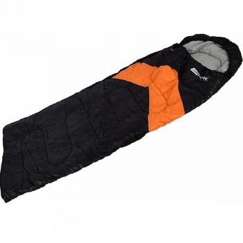 SACO DE DORMIR CAMPING VIPER 5º A 12º PRETO E LARANJA C/ SACO