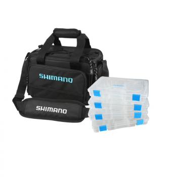 BOLSA DE PESCA APETRECHOS SHIMANO BALTICA 20MD C/ 4 ESTOJOS ISCA ARTIFICIAL