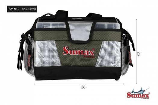 Bolsa De Pesca Apetrechos Sumax Sm-912-Ci c/ 4 Estojos Iscas