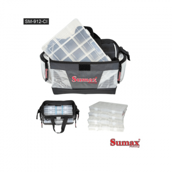 Bolsa De Pesca Apetrechos Sumax Sm-912-Ci c/ 4 Estojos Iscas