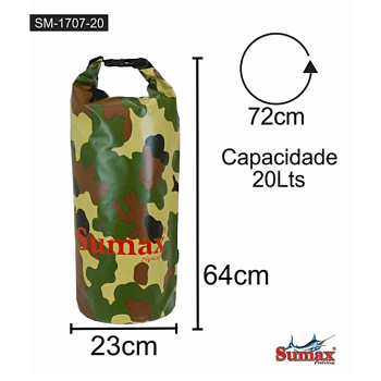 BOLSA DE PESCA MOCHILA ESTANQUE SUMAX SM-1707 - 20 LITROS - CAMUFLADA