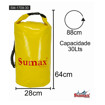 BOLSA DE PESCA MOCHILA ESTANQUE SUMAX SM-1709 - 30 LITROS PRETA - IMPERMEAVEL