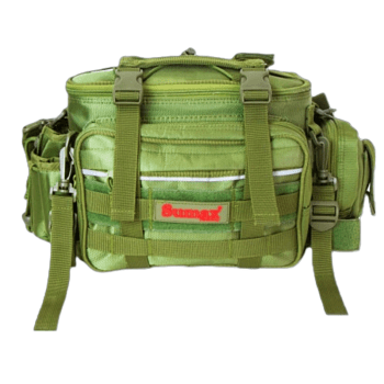 BOLSA DE PESCA PORTA APETRECHOS ISCA ARTIFICIAL CARRETILHAS SUMAX SM-1821 C/ 2 ESTOJOS VERDE