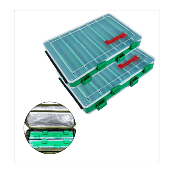 BOLSA DE PESCA PORTA APETRECHOS ISCA ARTIFICIAL CARRETILHAS SUMAX SM-1821 C/ 2 ESTOJOS VERDE