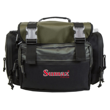 BOLSA DE PESCA SUMAX SM-1713 PRETA PARA CARRETILHAS - APETRECHOS - C/ CAPA DE CHUVA - GRANDE