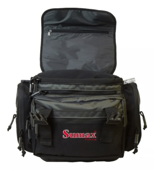 BOLSA DE PESCA SUMAX SM-1713 PRETA PARA CARRETILHAS - APETRECHOS - C/ CAPA DE CHUVA - GRANDE