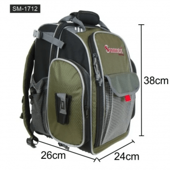 Bolsa Mochila de Pesca Sumax Sm-1712 Para Iscas - Carretilhas E Apetrechos - C/ Capa De Chuva