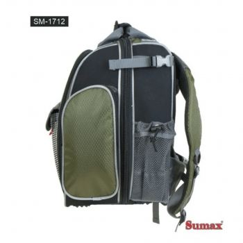 Bolsa Mochila de Pesca Sumax Sm-1712 Para Iscas - Carretilhas E Apetrechos - C/ Capa De Chuva