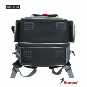 Bolsa Mochila de Pesca Sumax Sm-1712 Para Iscas - Carretilhas E Apetrechos - C/ Capa De Chuva