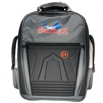 BOLSA MOCHILA PESCA SUMAX SM-1203 CINZA C/3 ESTOJOS PARA ISCAS - CARRETILHAS - APETRECHOS