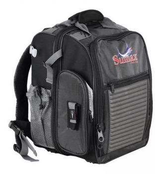 BOLSA MOCHILA PESCA SUMAX SM-1203 N2 PRETA C/3 ESTOJOS PARA ISCAS - CARRETILHAS - APETRECHOS