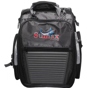 BOLSA MOCHILA PESCA SUMAX SM-1203 N2 PRETA C/3 ESTOJOS PARA ISCAS - CARRETILHAS - APETRECHOS