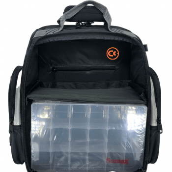 BOLSA MOCHILA PESCA SUMAX SM-1203 N2 PRETA C/3 ESTOJOS PARA ISCAS - CARRETILHAS - APETRECHOS