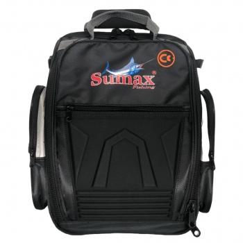 BOLSA MOCHILA PESCA SUMAX SM-1203 PRETA C/3 ESTOJOS PARA ISCAS - CARRETILHAS - APETRECHOS