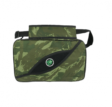 BOLSA PESCA PORTA CARRETILHAS OU MOLINETE EBF - 6 ESPAÇOS AJUSTAVEIS - CAMUFLADA