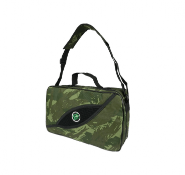 BOLSA PORTA CARRETILHAS OU MOLINETE - 10 ESPAÇOS AJUSTAVEIS CAMUFLADA