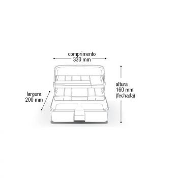 CAIXA DE PESCA MALETA MULTIUSO APETRECHOS C/ 2 BANDEJAS - PRETA