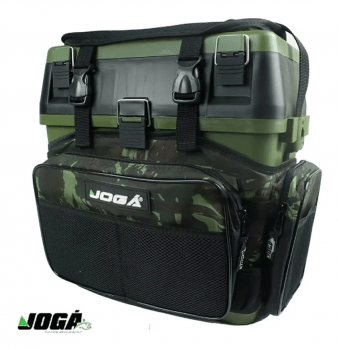 CAIXA DE PESCA MOCHILA BANQUETA FISHING BOX JOGÁ PESCA - CAMUFLADA